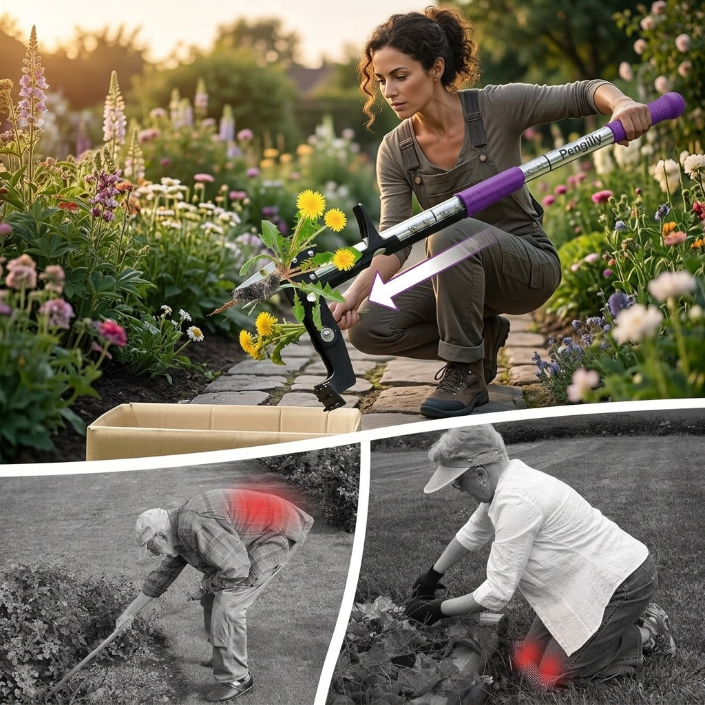 Pengilly Landscapes Stand-Up Weed Puller, 39" Handle, 4-Claw Steel Head PL-WP-001-3
