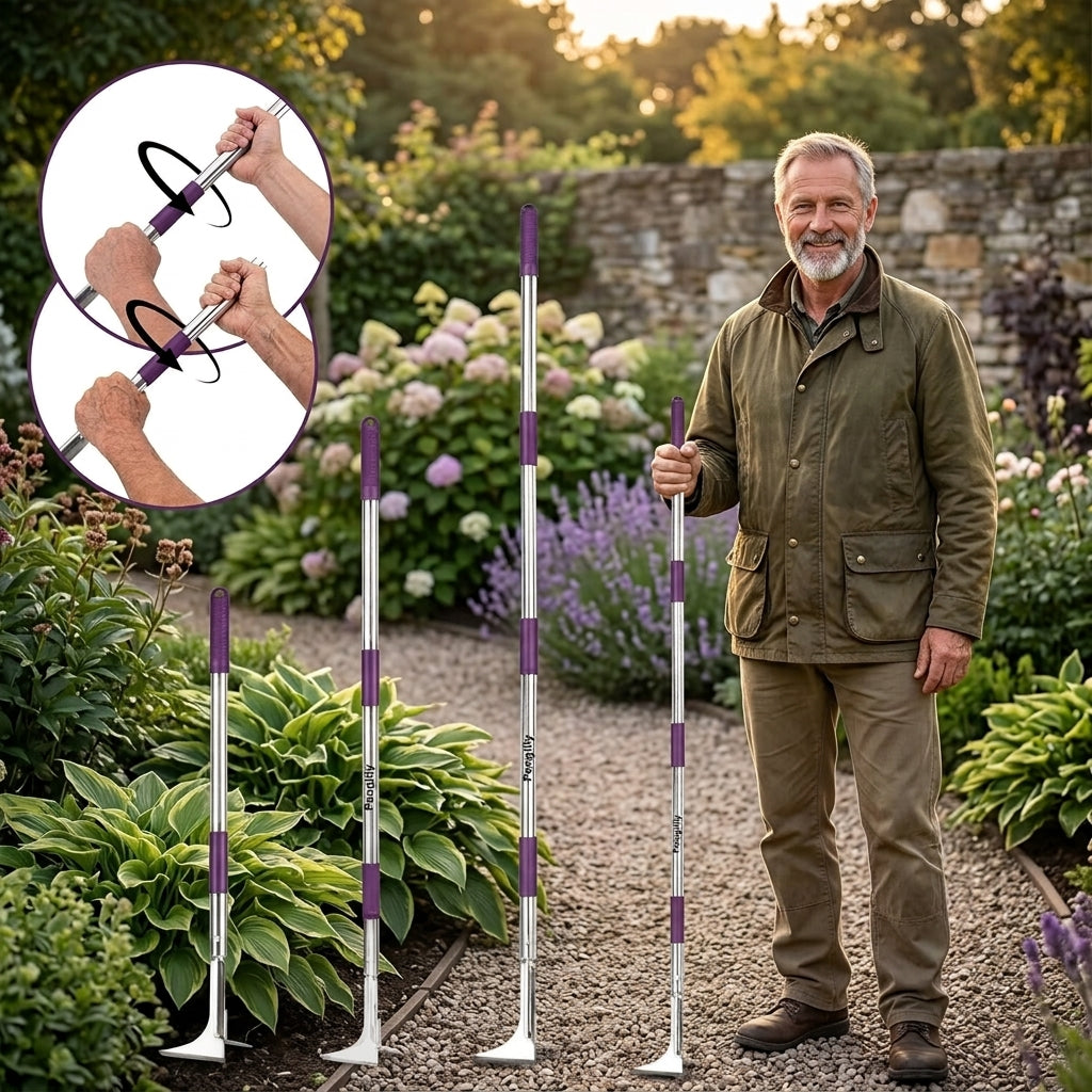 Pengilly Landscapes Telescopic Crack Weeder, 27-54" Stainless L-Blade PL-WP-002-3
